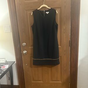 Calvin Klein Black Mini Dress with Gold Accents